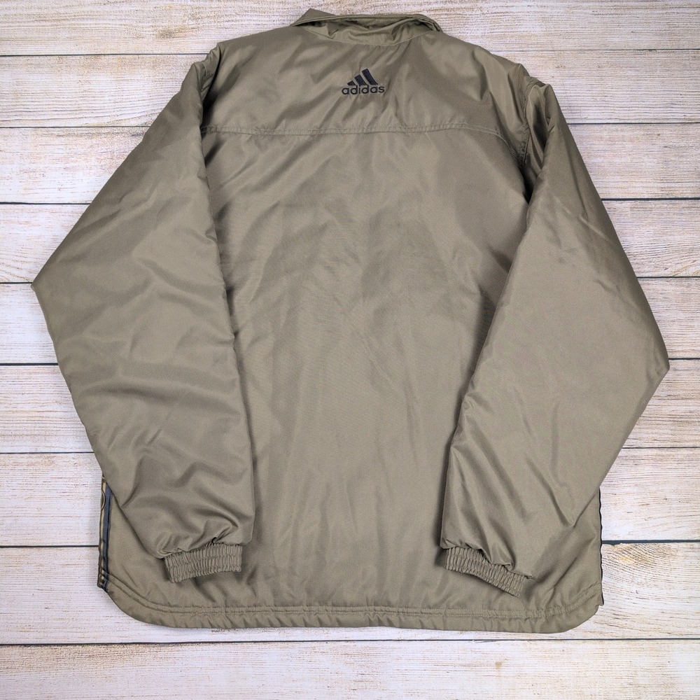 Vintage 90s /‎ Y2k Adidas Mens Full Zip Windbreaker Olive Jacket  Large L - Picture 6 of 8
